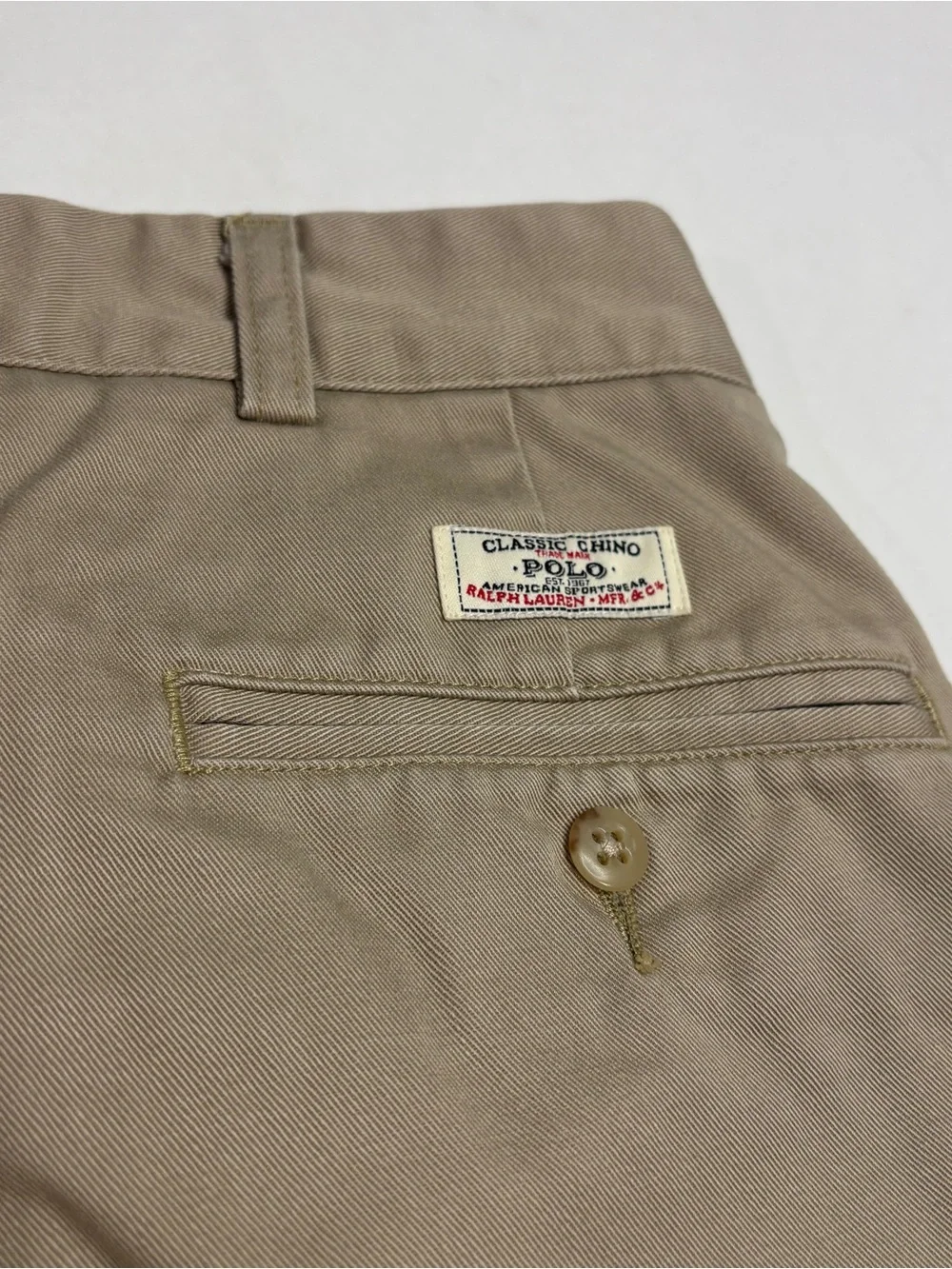 Vintage Polo Ralph Lauren Andrew Pants 36X30 Pleated Chino Beige Cropped 26